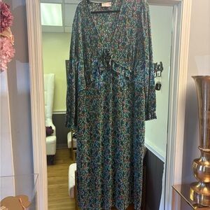 ASOS Curve Floral Long Sleeve Dress - Multicolor